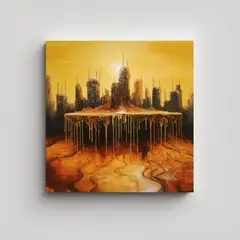 GENERICO - Pintura Conceptual De Baño De Arte Fino En Una 60x60 Cm