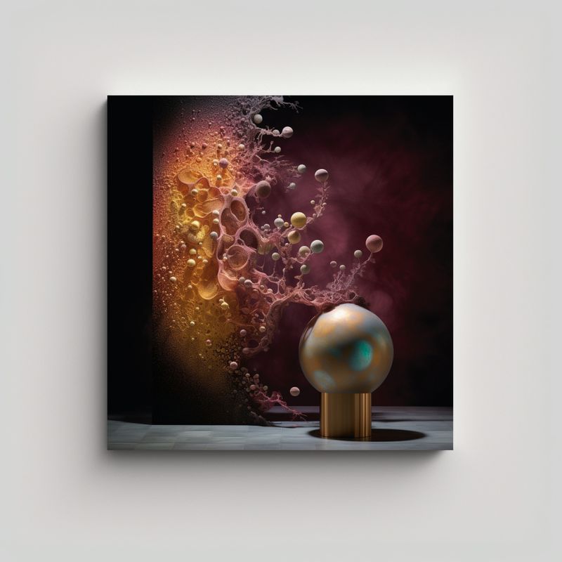 GENERICO - Pintura Lienzo Relieve FOCUS Columna Agua 60x60 Cm