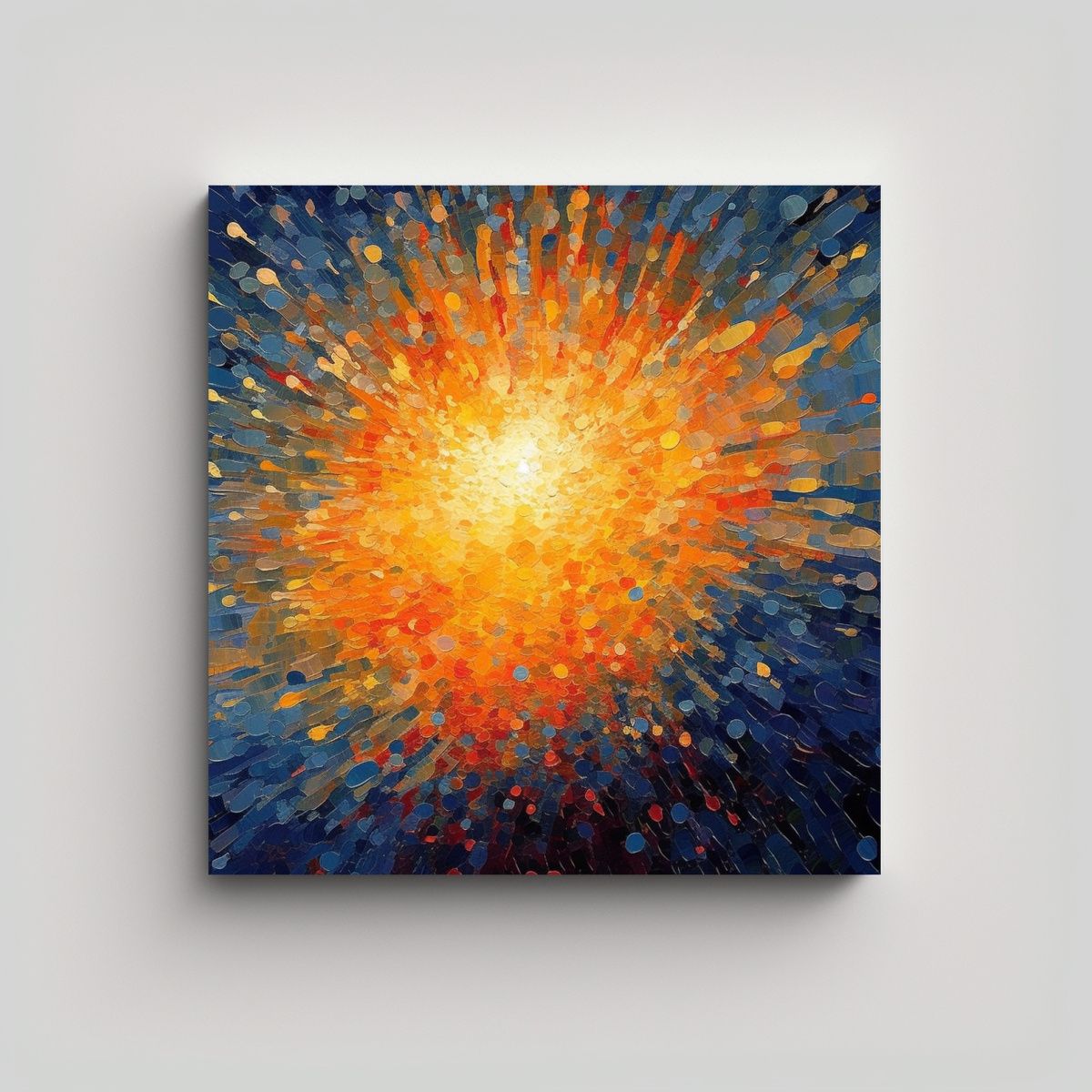 GENERICO - Pintura Impresionista Con Pinceladas De Puntos De 80x80 Cm