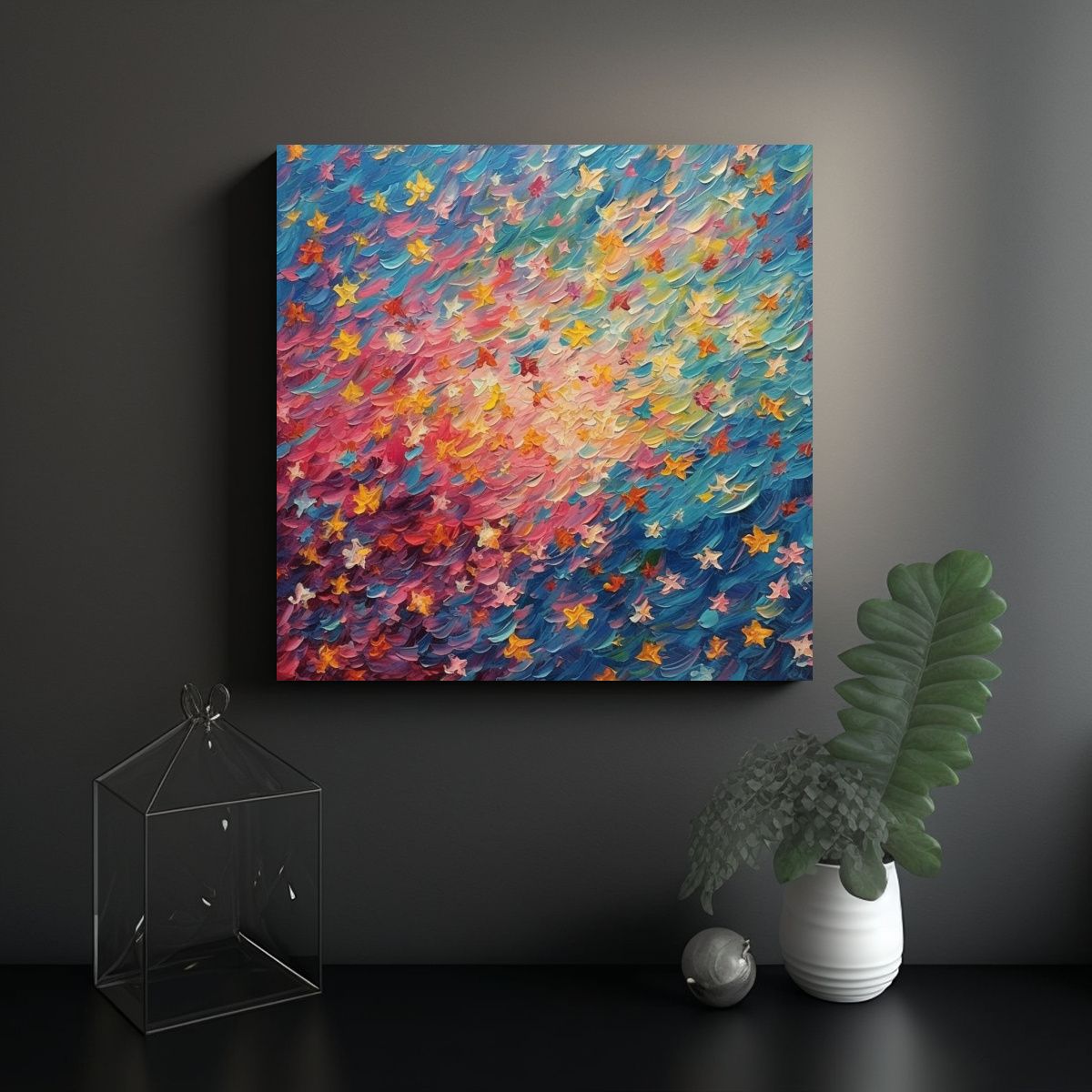 GENERICO - Pintura Impresionista De Arte Decoración 70x70 Cm