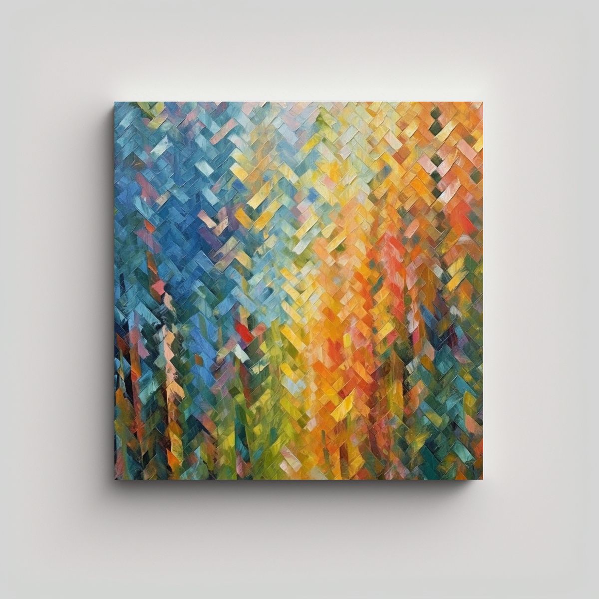 GENERICO - Cuadro Inspiración Naturaleza Con Pinceladas Zig 90x90 Cm