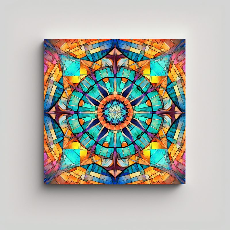 GENERICO - Cuadro Decorativo Kaleidoscopio Para Hogar Con 90x90 Cm