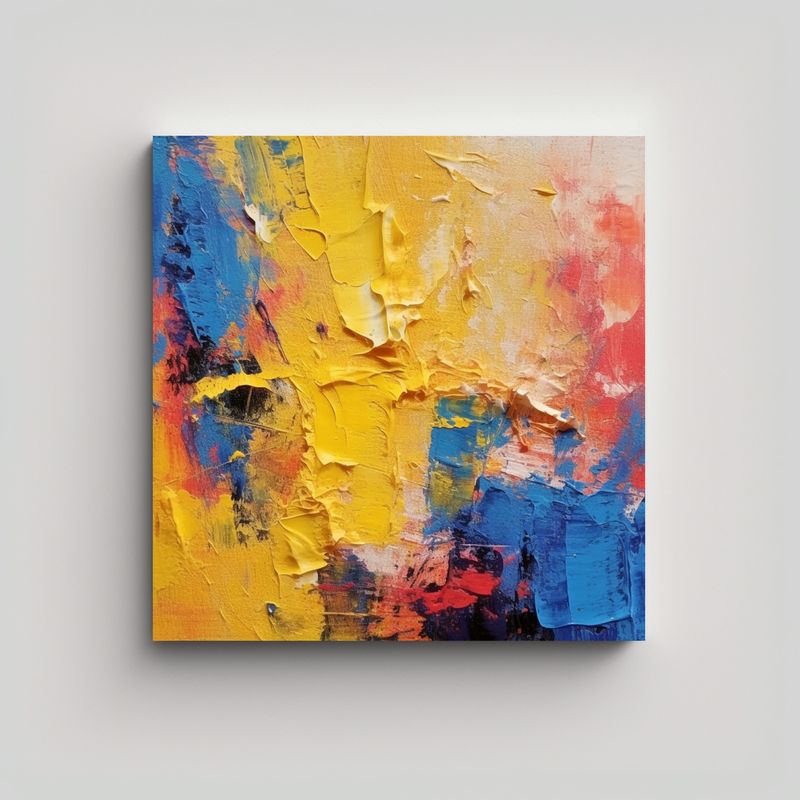 GENERICO - Cuadro Abstracto En Bastidor De Madera Para 60x60 Cm
