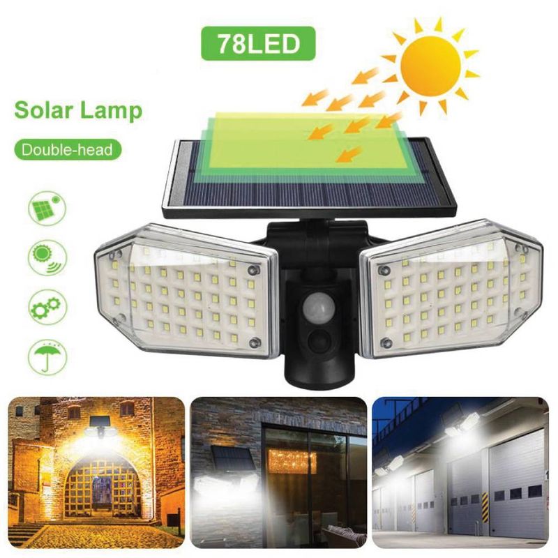 GENERICO - Foco Solar Doble con Sensor de Moviemiento 1500 lm