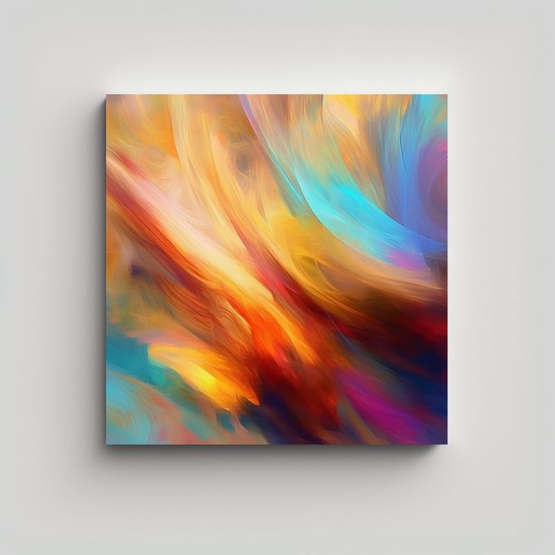 GENERICO - Pintura Abstracta Elegante Con Toques De Pincel 90x90 Cm