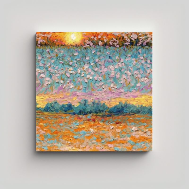 GENERICO - Pintura Al óleo Misteriosa: Campo De Flores Y 60x60 Cm