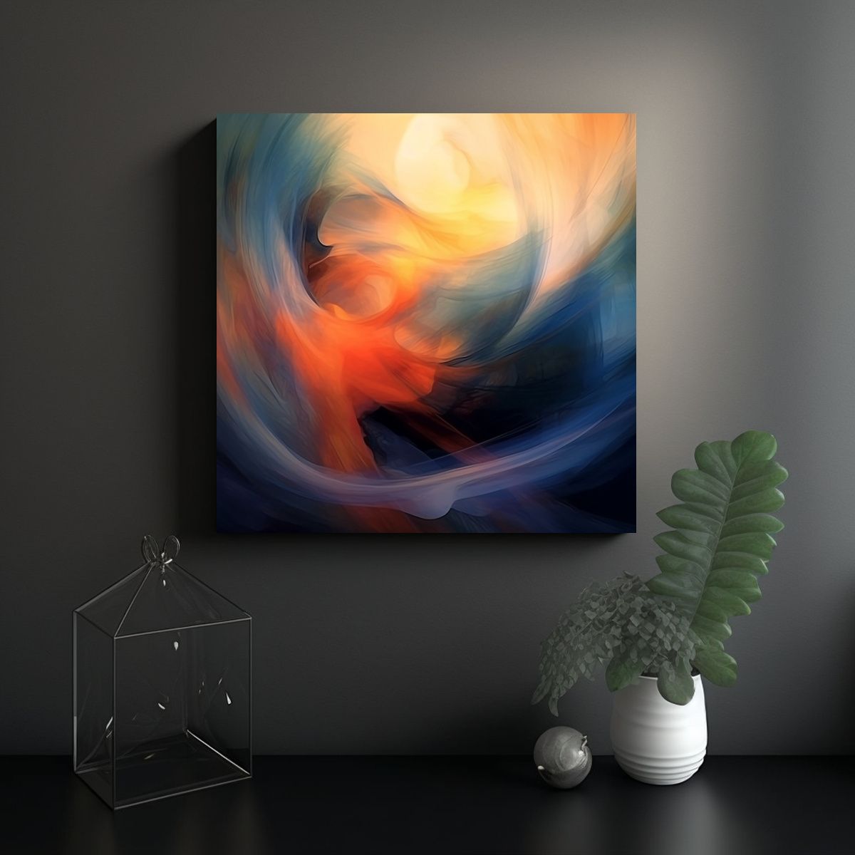 GENERICO - Arte Tema Efecto Visual Estilo Moderno Con 90x90 Cm