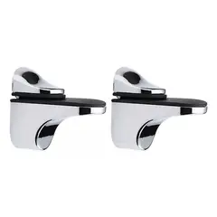 GENERICO - Soporte Repisa Vidrio Cromado De 3 A 20 mm 2 Unidades