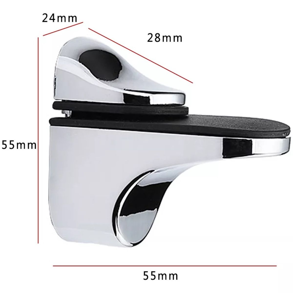 GENERICO - Soporte Repisa Vidrio  Cromado De 3 A 20 mm 2 Unidades