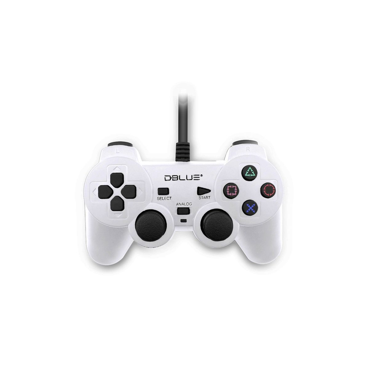 DBLUE - Joystick Usb Pc Con Vibración Color Blanco - SC