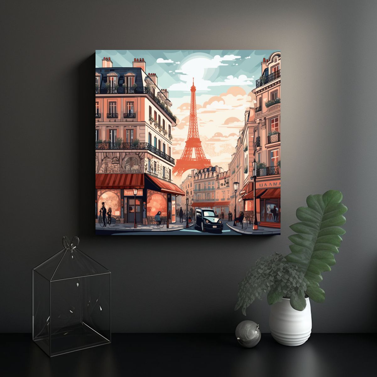 GENERICO - Reflejo De París: Cuadro De Cuadro De Arte Fino 90x90 Cm