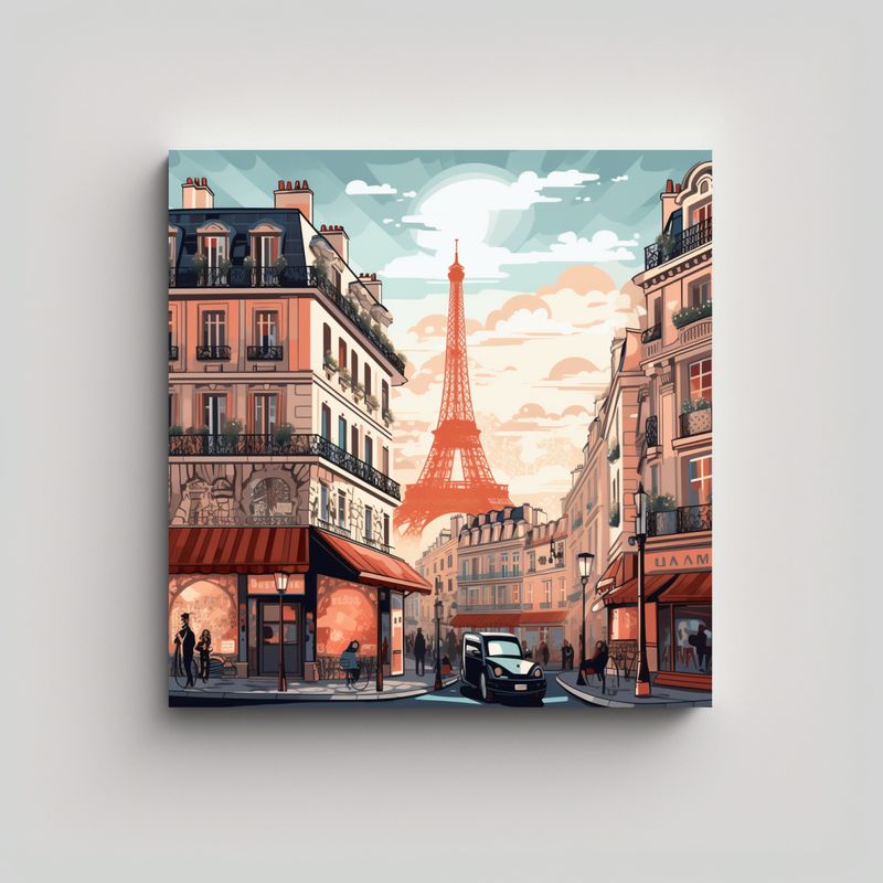GENERICO - Reflejo De París: Cuadro De Cuadro De Arte Fino 50x50 Cm
