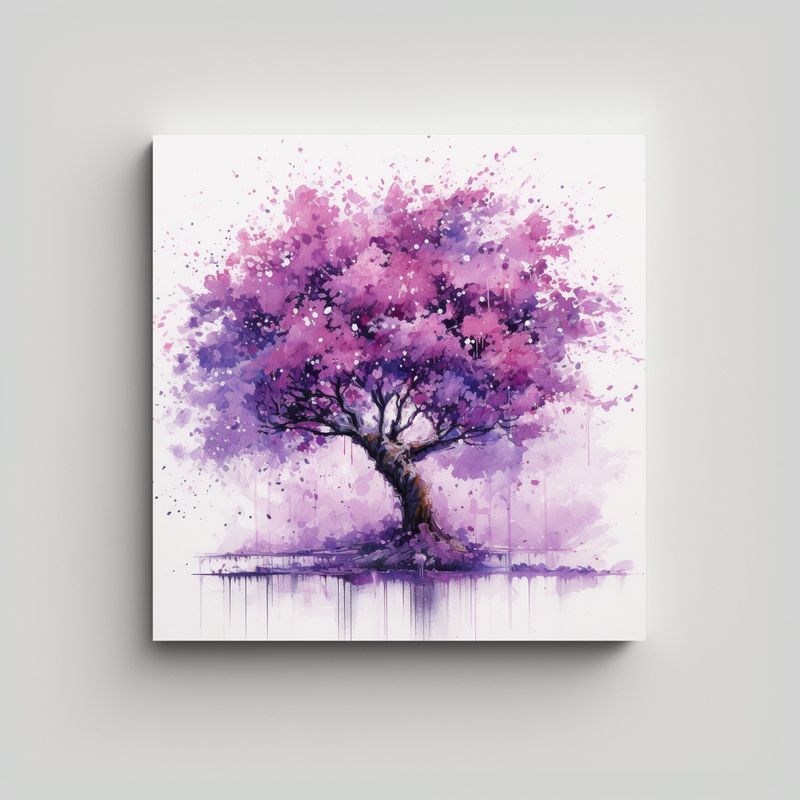 GENERICO - Pinturas De árbol De Cerezo En Acuarelas 70x70 Cm