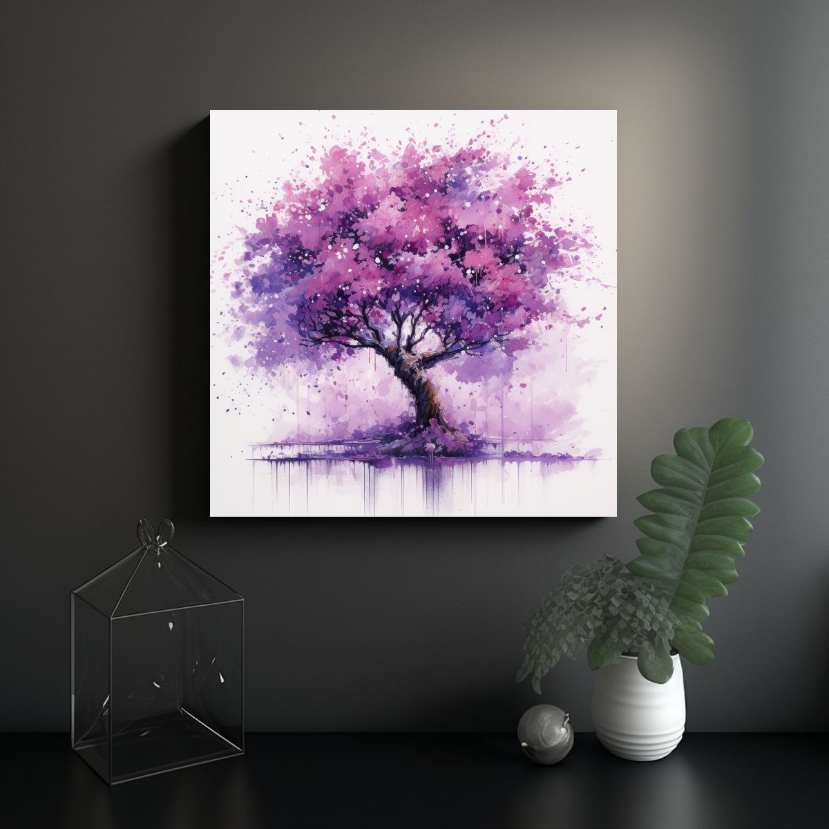 GENERICO - Pinturas De árbol De Cerezo En Acuarelas 60x60 Cm