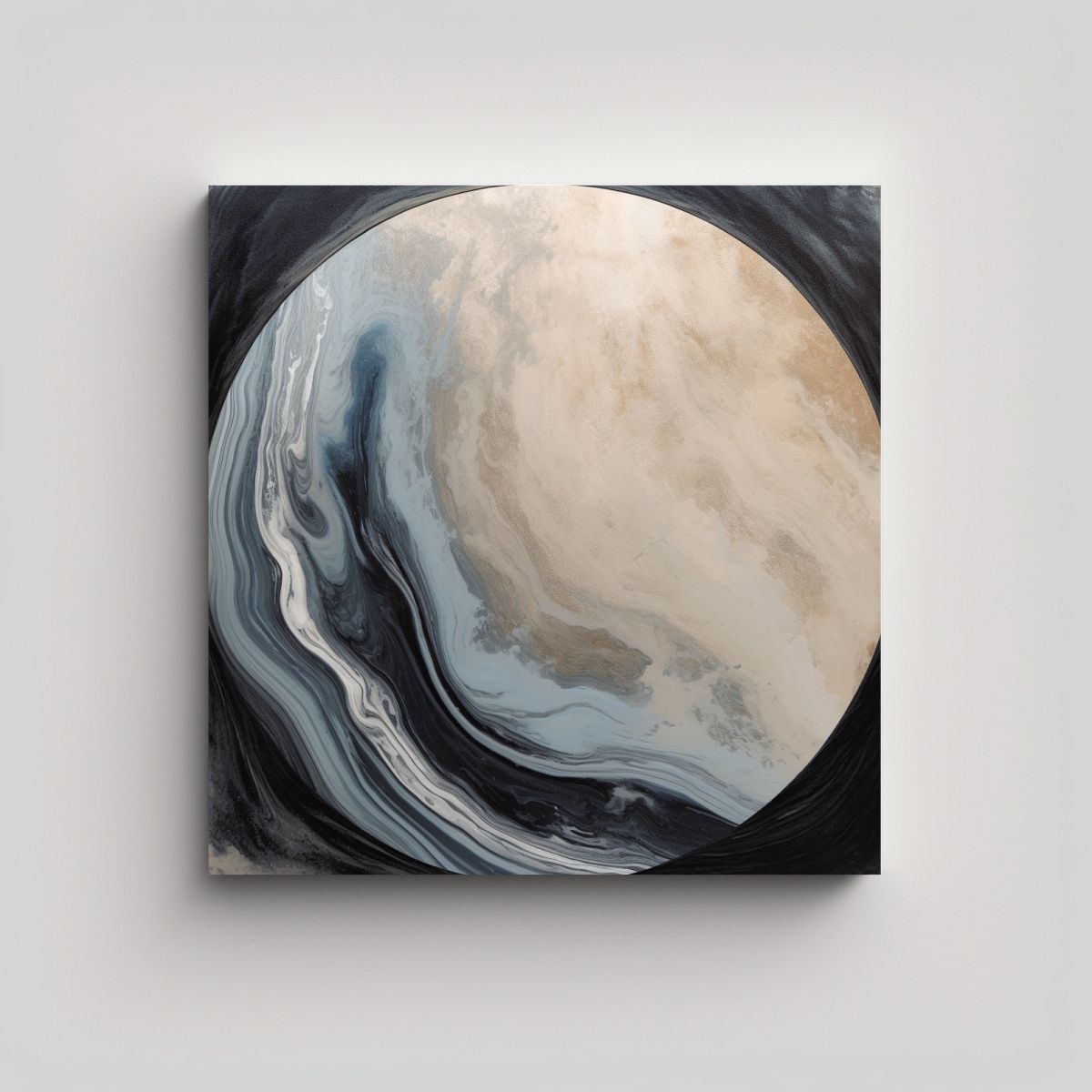 GENERICO - Patrón Intenso En Azul Y Negro Para Decorar Con 90x90 Cm