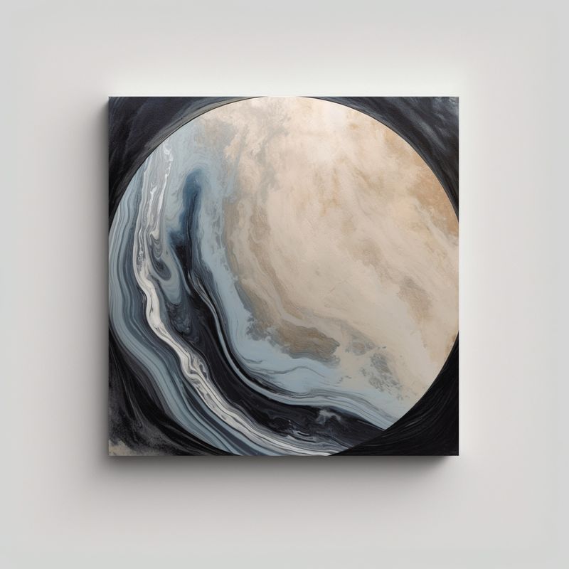 GENERICO - Patrón Intenso En Azul Y Negro Para Decorar Con 70x70 Cm