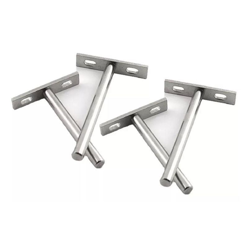 GENERICO - Soporte Oculto Repisa Flotante 7.5 cm 4 Piezas Inoxidable