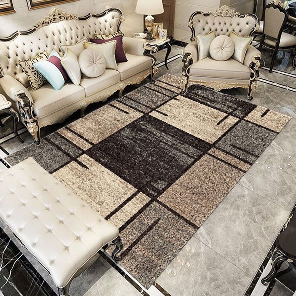 GENERICO - Alfombras Para Living con Diseños Tridimensionales Antideslizante