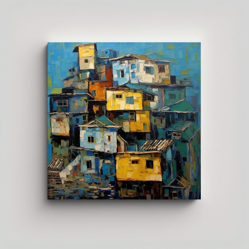 GENERICO - Cuadro Patron De Santo Mart Pintura Al óleo De 50x50 Cm