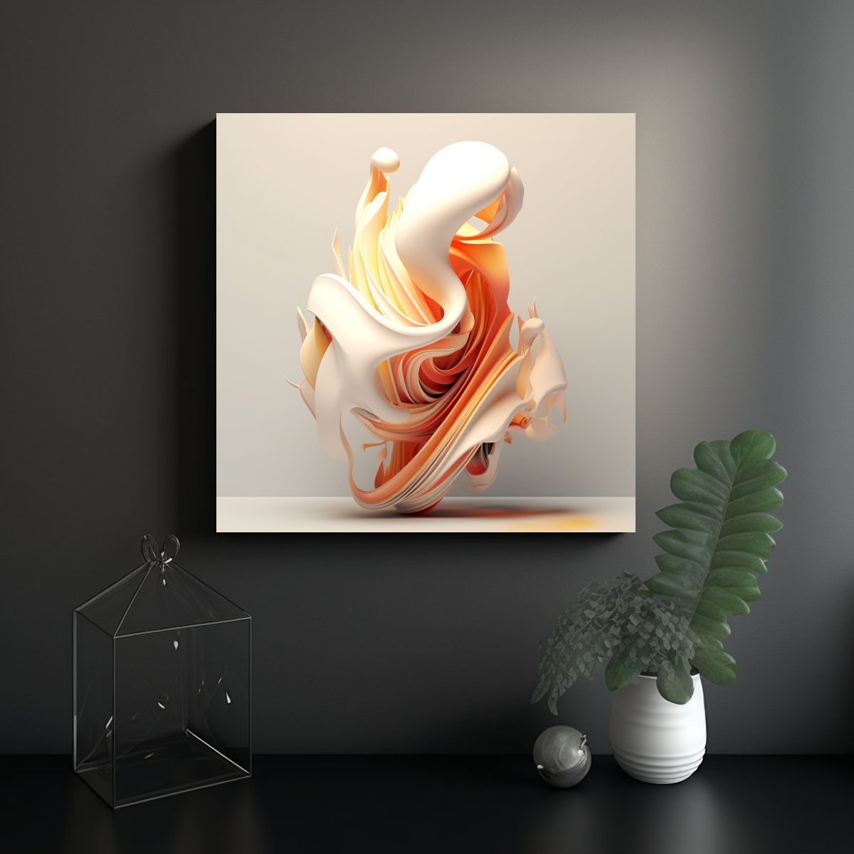 GENERICO - Arte Abstracto Neumorfismo En Lienzo Para Regalo: 80x80 Cm