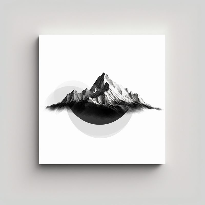 GENERICO - Cuadro De Paisaje Minimalista Línea Blanca 4K 60x60 Cm