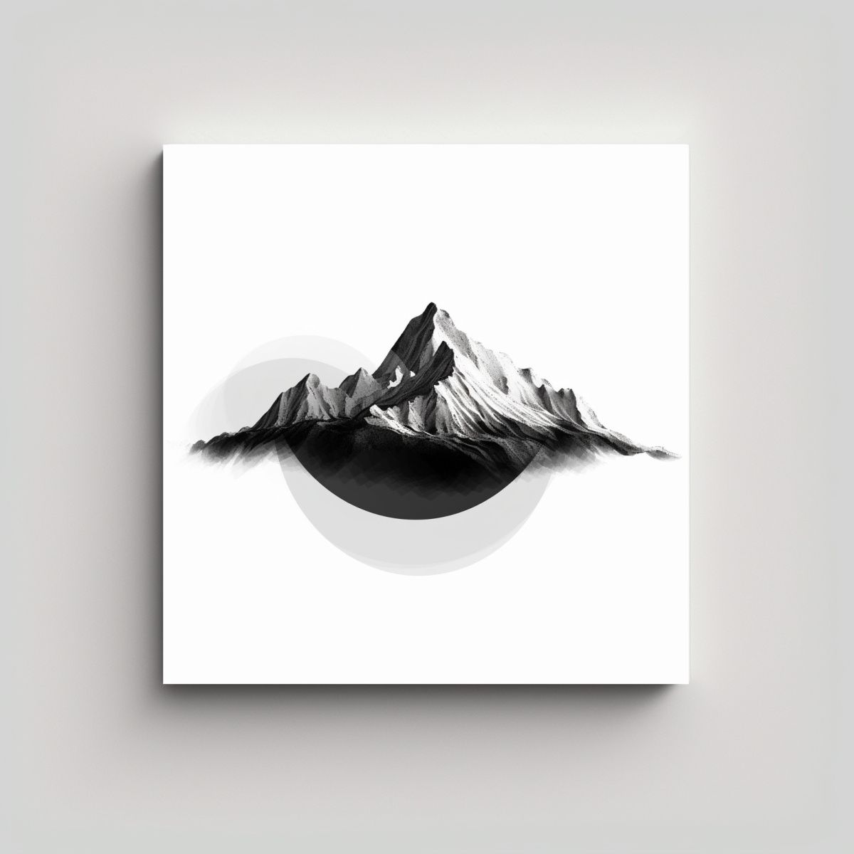 GENERICO - Cuadro De Paisaje Minimalista Línea Blanca 4K 50x50 Cm