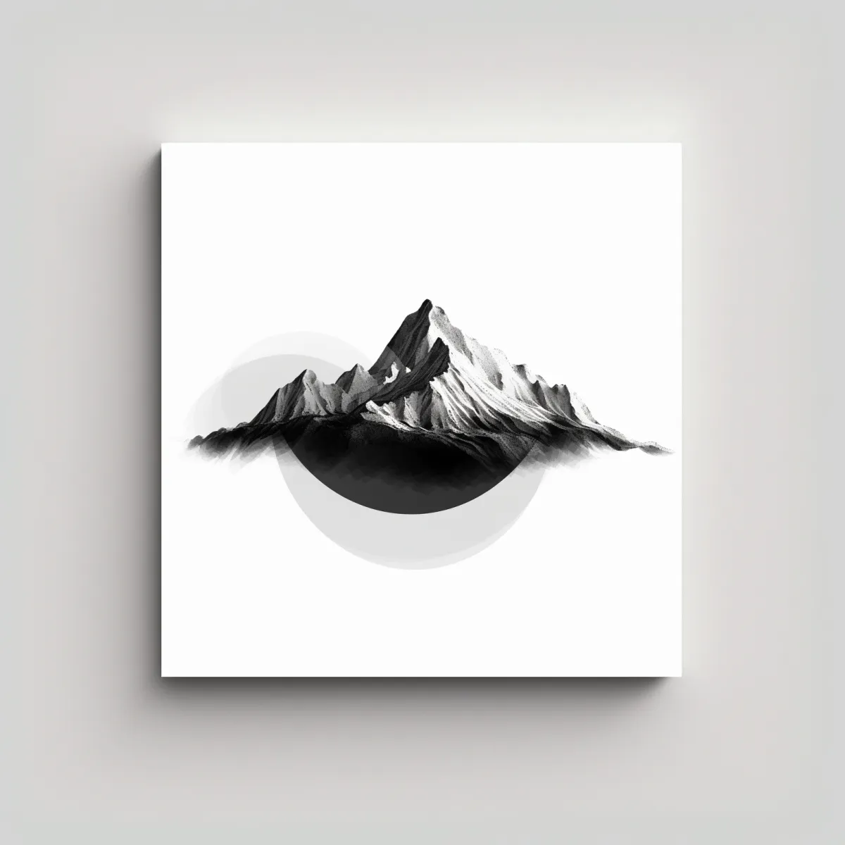 GENERICO - Cuadro De Paisaje Minimalista Línea Blanca 4K 50x50 Cm