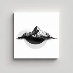 GENERICO - Cuadro De Paisaje Minimalista Línea Blanca 4K 50x50 Cm