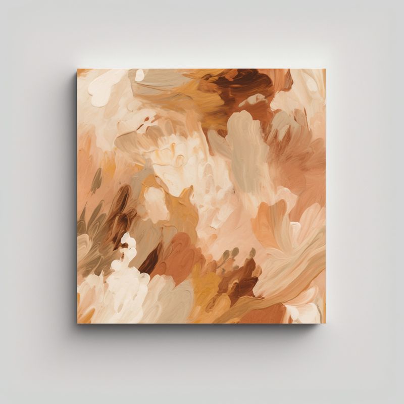 GENERICO - Pintura Abstracta Majestuosa En Tonos Marrones Y 50x50 Cm