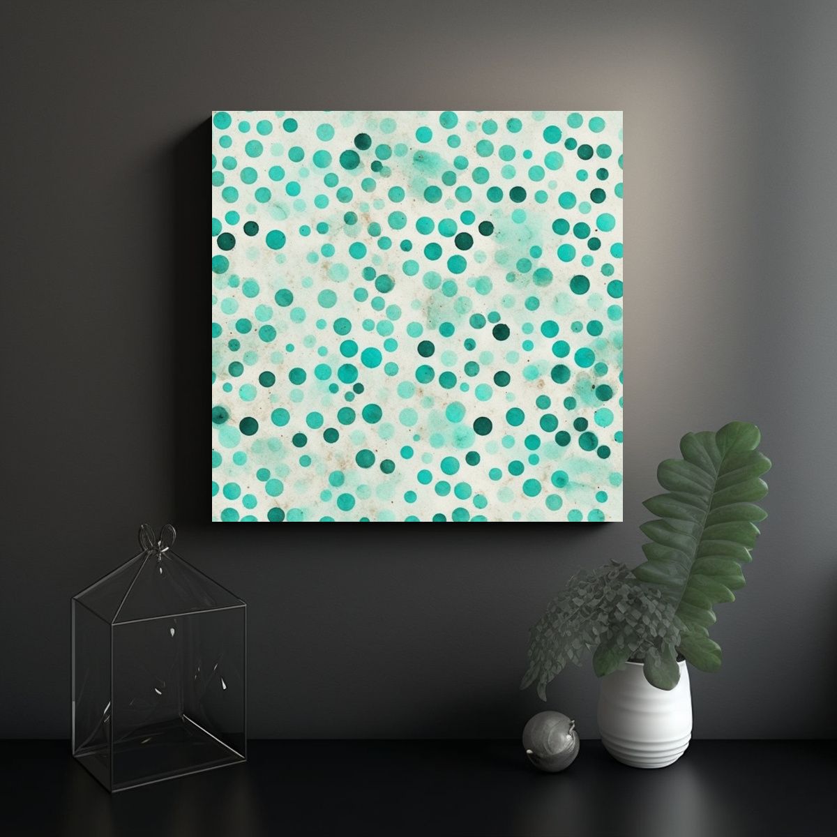 GENERICO - Cuadro De Lienzo Moderno Con Patrón De Lunares 80x80 Cm.