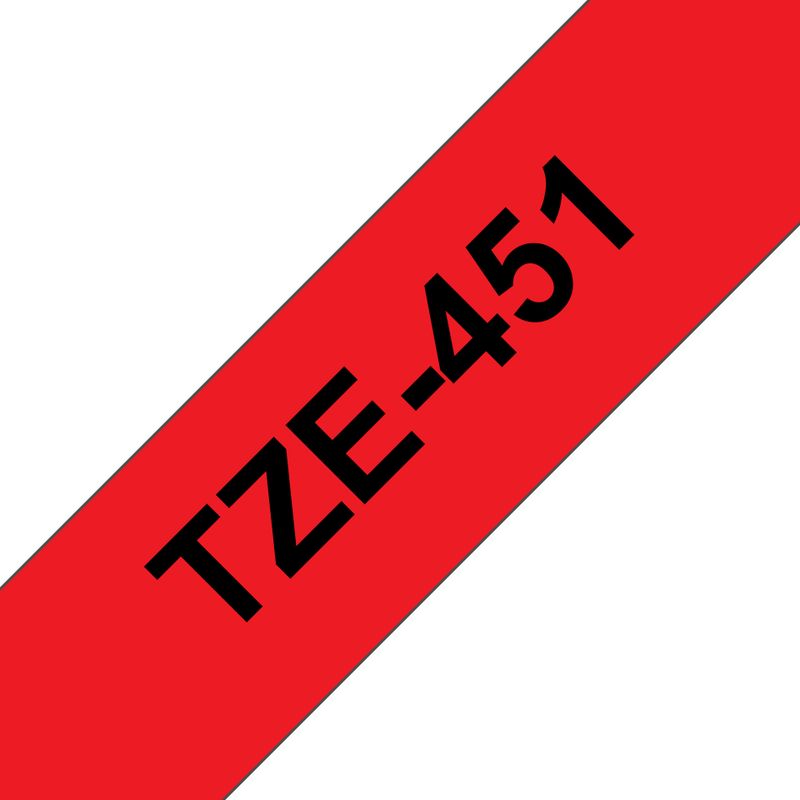 BROTHER - Cinta Brother Tze451 Negro Sobre Rojo 24mm X 8mts