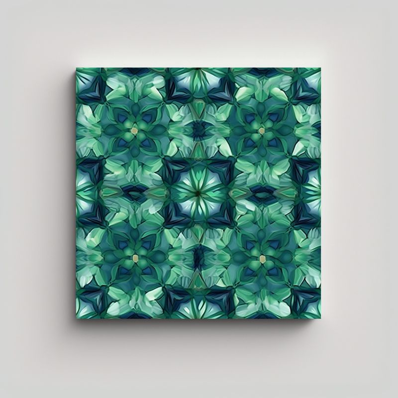 GENERICO - Pinturas Decorativas Azul Verde Kaleidoscopio 50x50 Cm