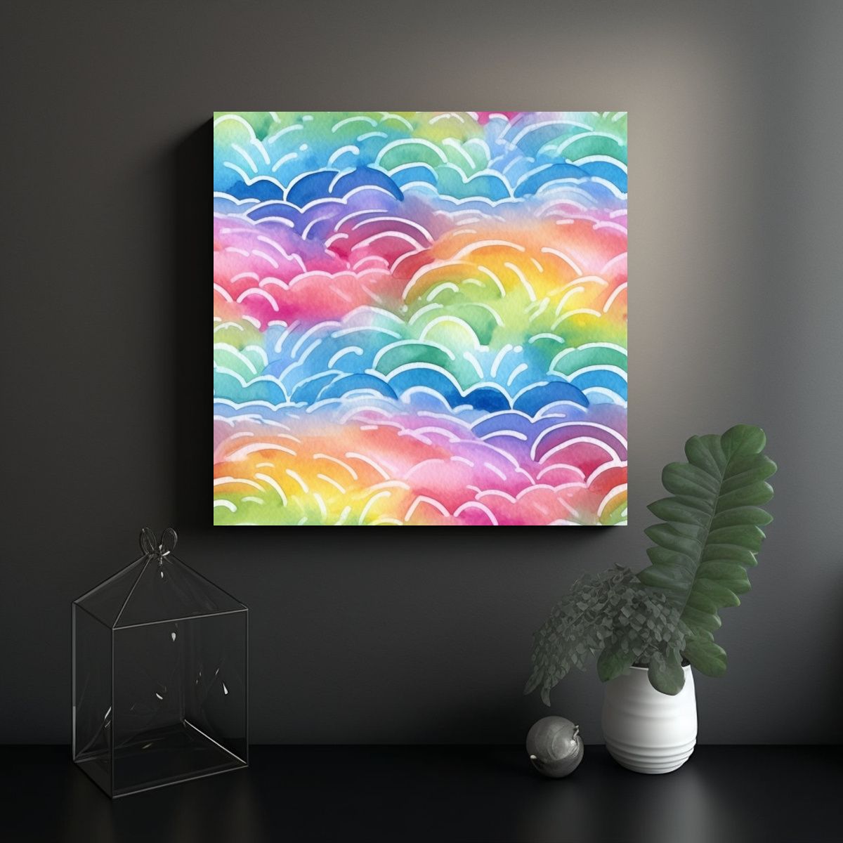 GENERICO - Pinturas De Fantasía Acuarela Arcoíris Para 80x80 Cm