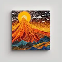GENERICO - Pinturas Decorativas De La Erupción Del Etna En 70x70 Cm