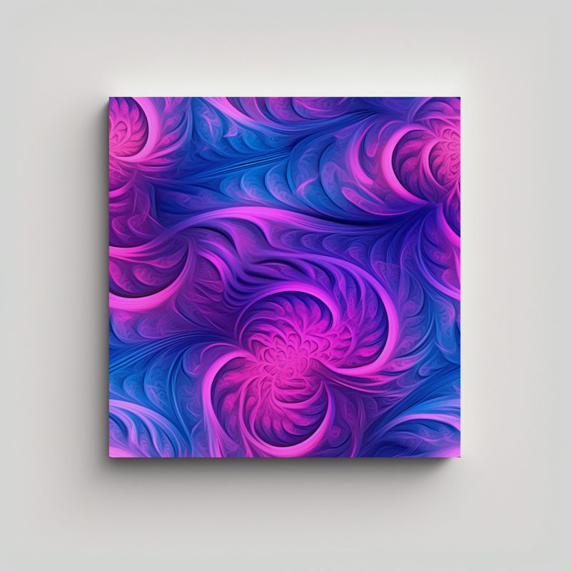 GENERICO - Cuadros De Decoración Con Espirales Fractales En 50x50 Cm