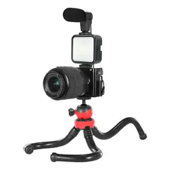 IMPORTCLICK - Kit Streaming Smartphone Trípode Flexible Luz Micrófono Con Control Remoto