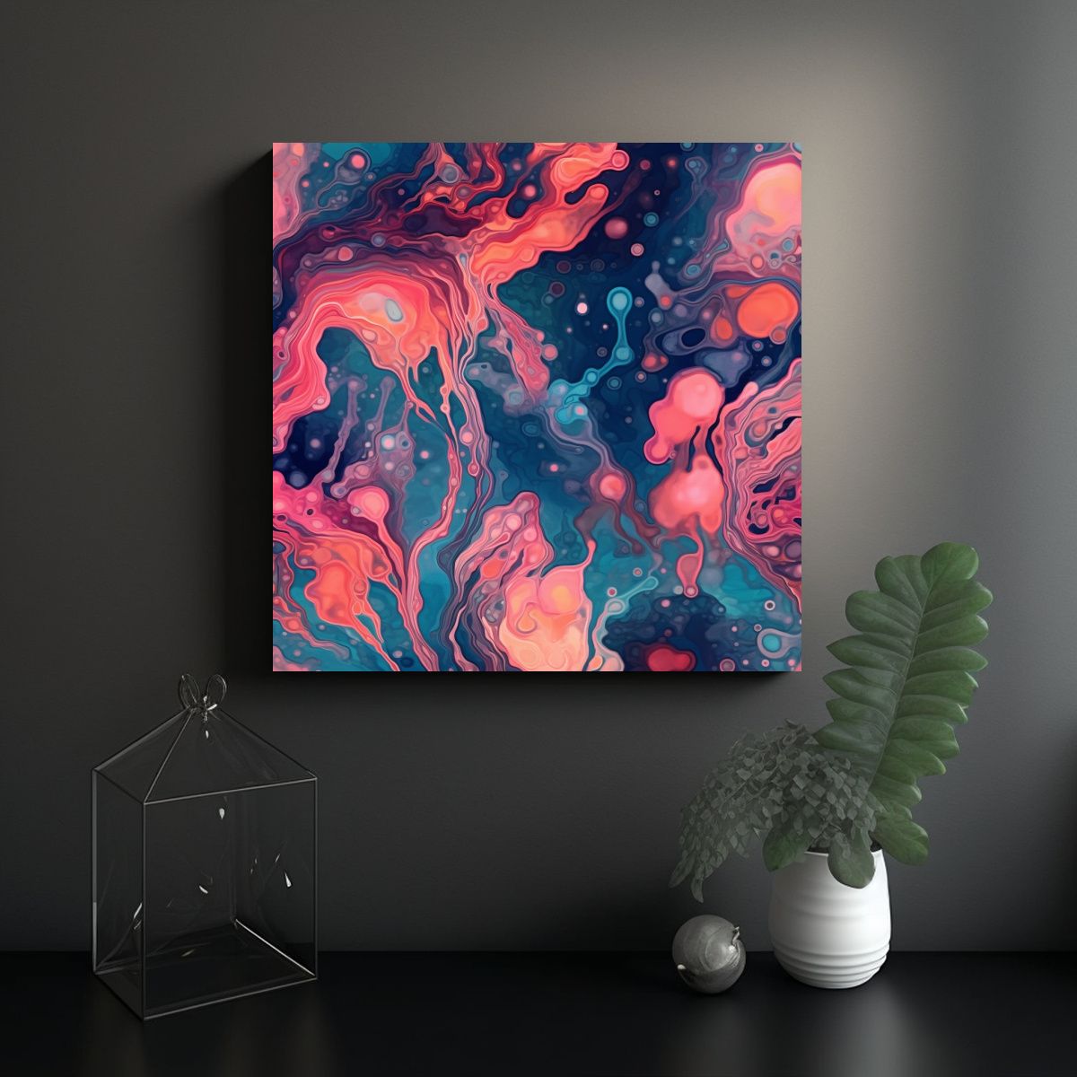 GENERICO - Cuadro Estético Venta Criaturas Bioluminiscentes 60x60 Cm