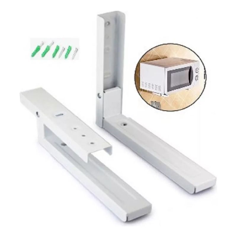 GENERICO - Soporte Microondas Repisa Extendible 30 a 47 cm Blanco 1par