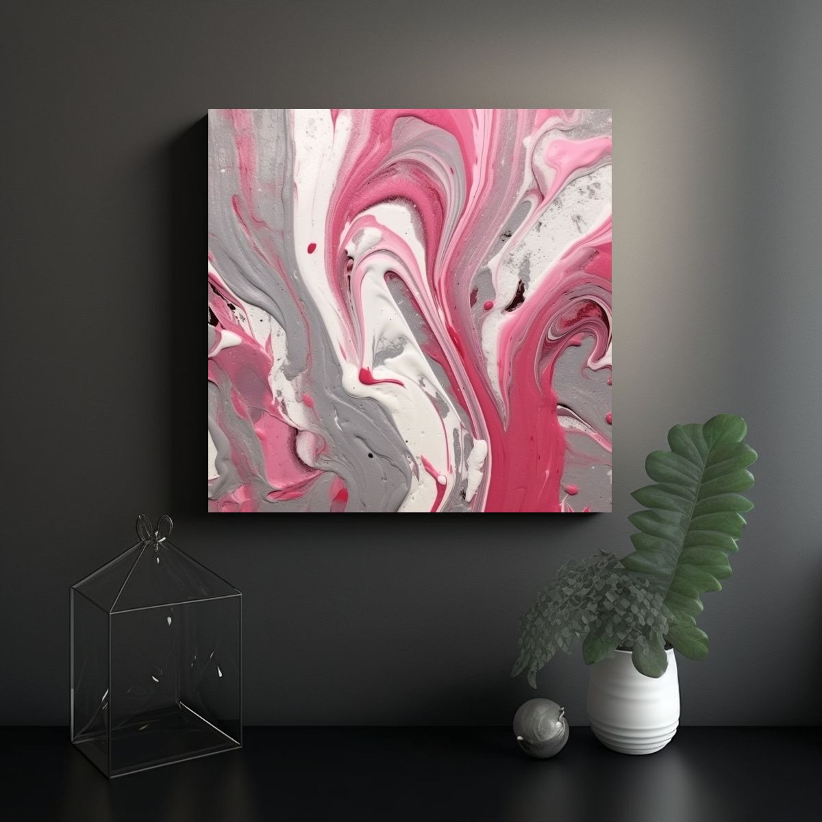 GENERICO - Pintura Abstracta Creativa En Estilo De Pigmentos 80x80 Cm