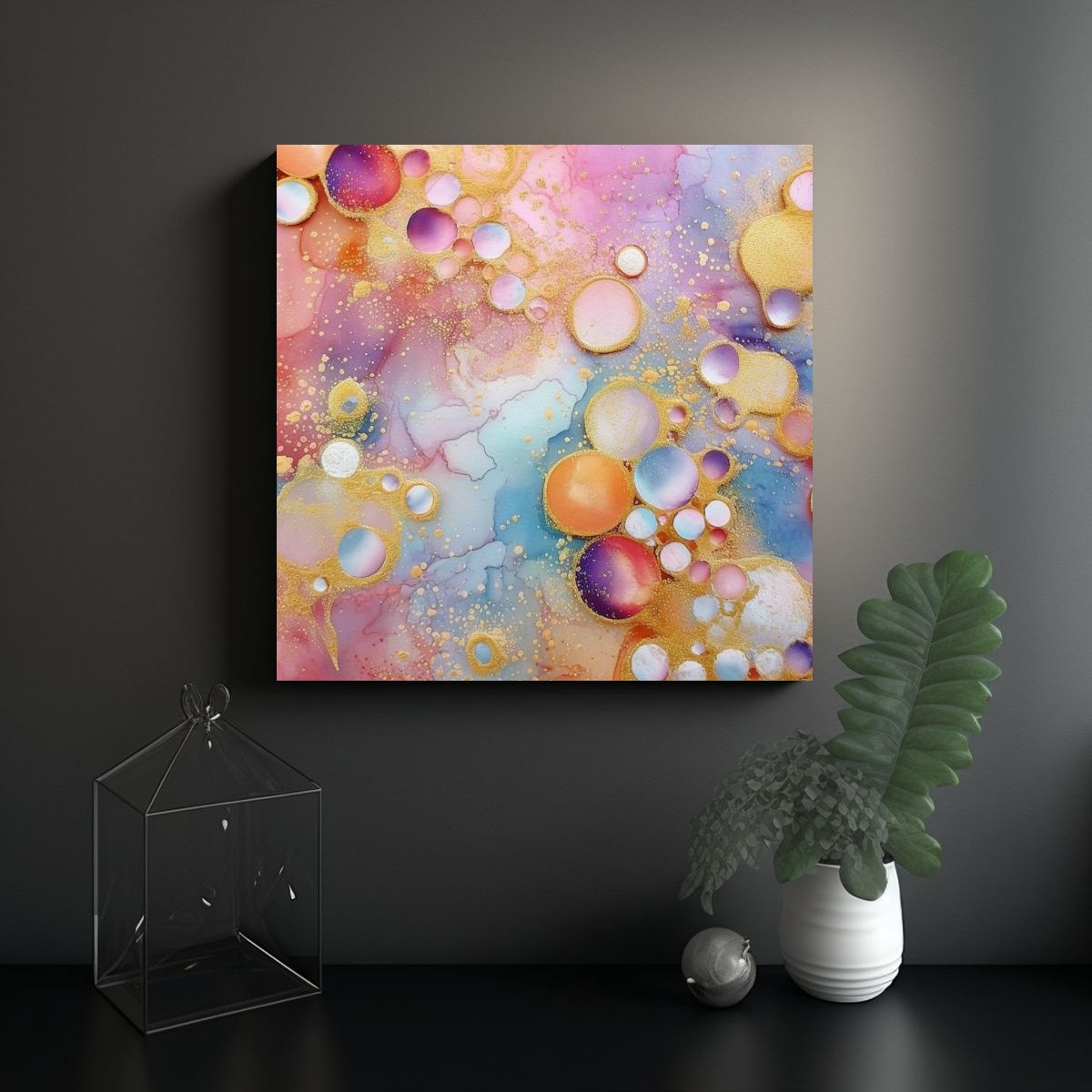 GENERICO - Pintura Decorativa Para Baño En Papel Acuarela 70x70 Cm