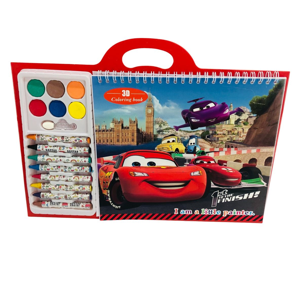 GENERICO - Maletin Cuaderno Dibujo Animados Crayones Acuarela Cars