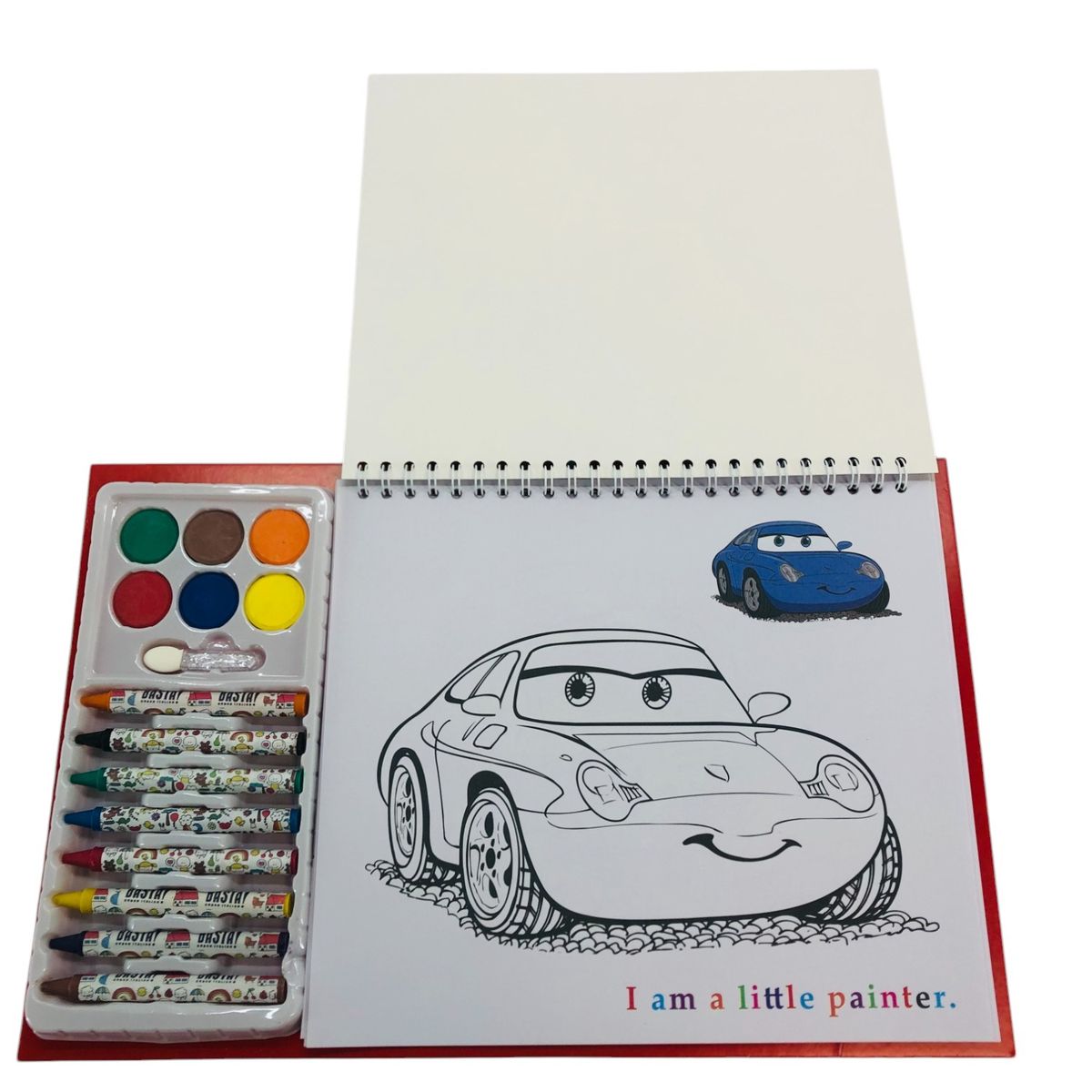 GENERICO - Maletin Cuaderno Dibujo Animados Crayones Acuarela Cars