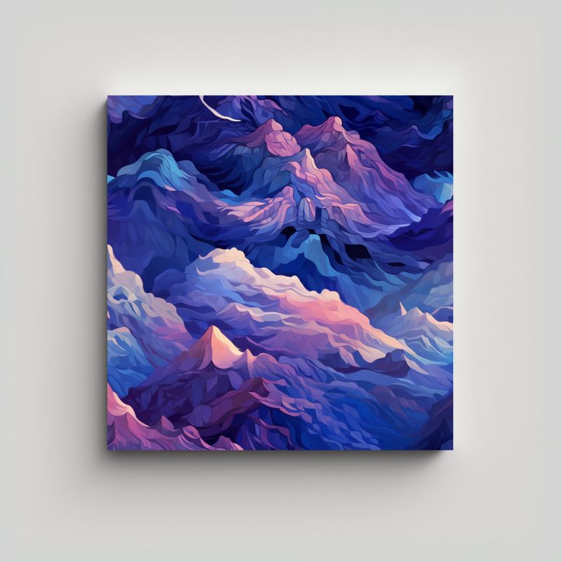 GENERICO - Pintura Decorativa Abstracta De Montañas En 50x50 Cm