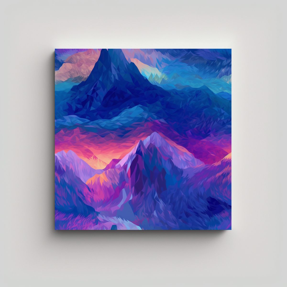 GENERICO - Pintura Abstracta De Montañas En Patrón 90x90 Cm