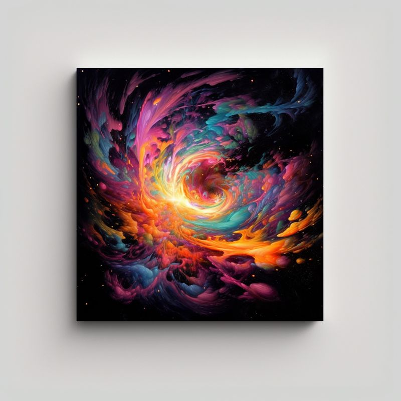 GENERICO - Pintura Fluorescente Original: Tornado Espacial 50x50 Cm