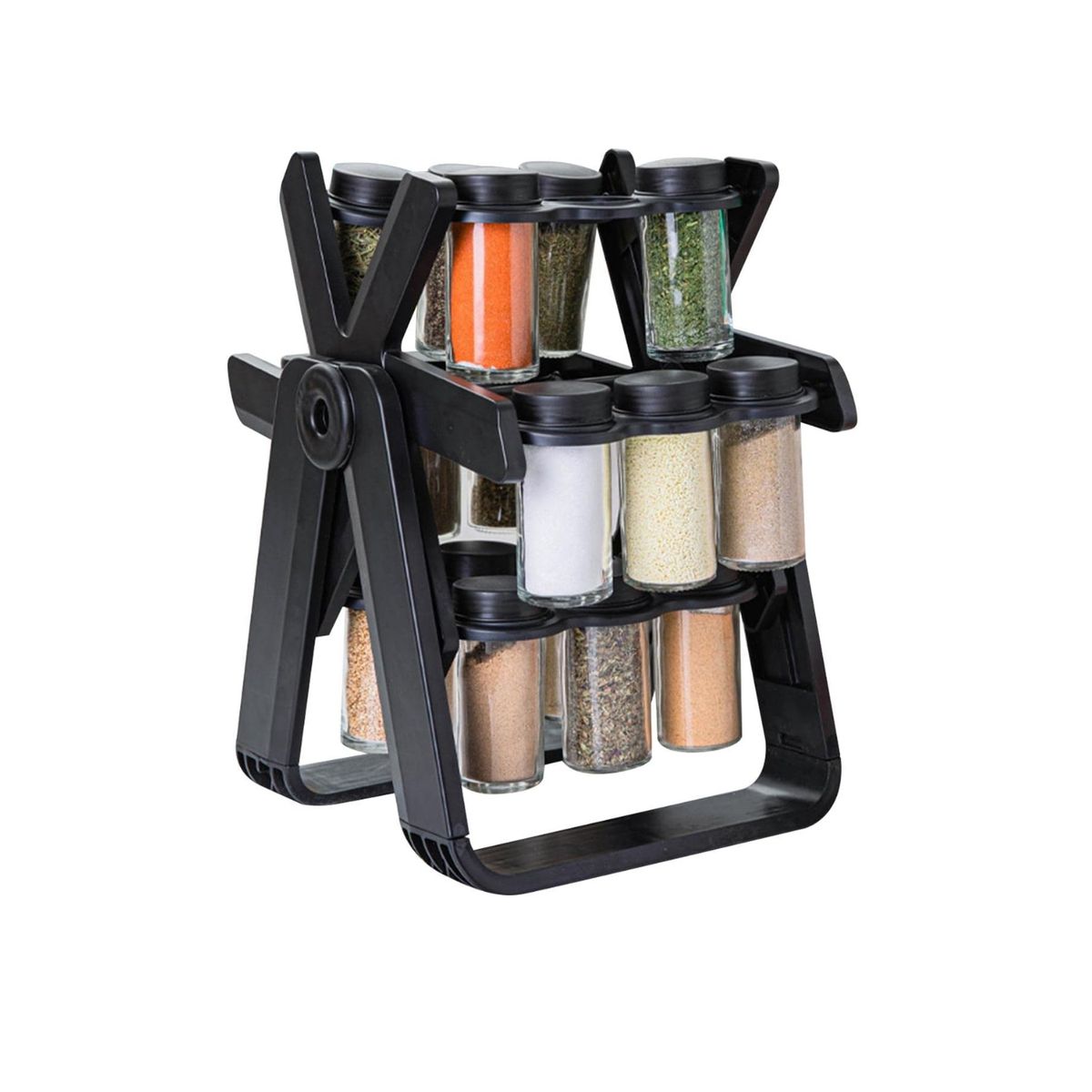 IMPORTCLICK - Especiero Condementero Giratorio Cocina Multiuso 18 Frascos Negro IMPORTCLICK