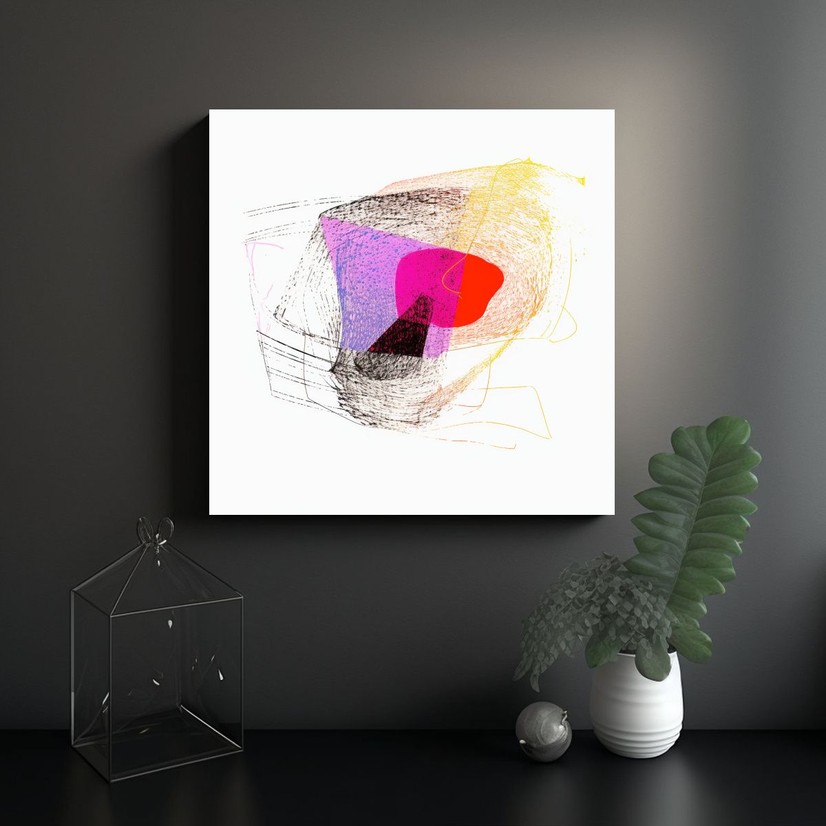 GENERICO - Cuadro Cuadro Zorro Equilibrio En Lienzo 50x50 Cm