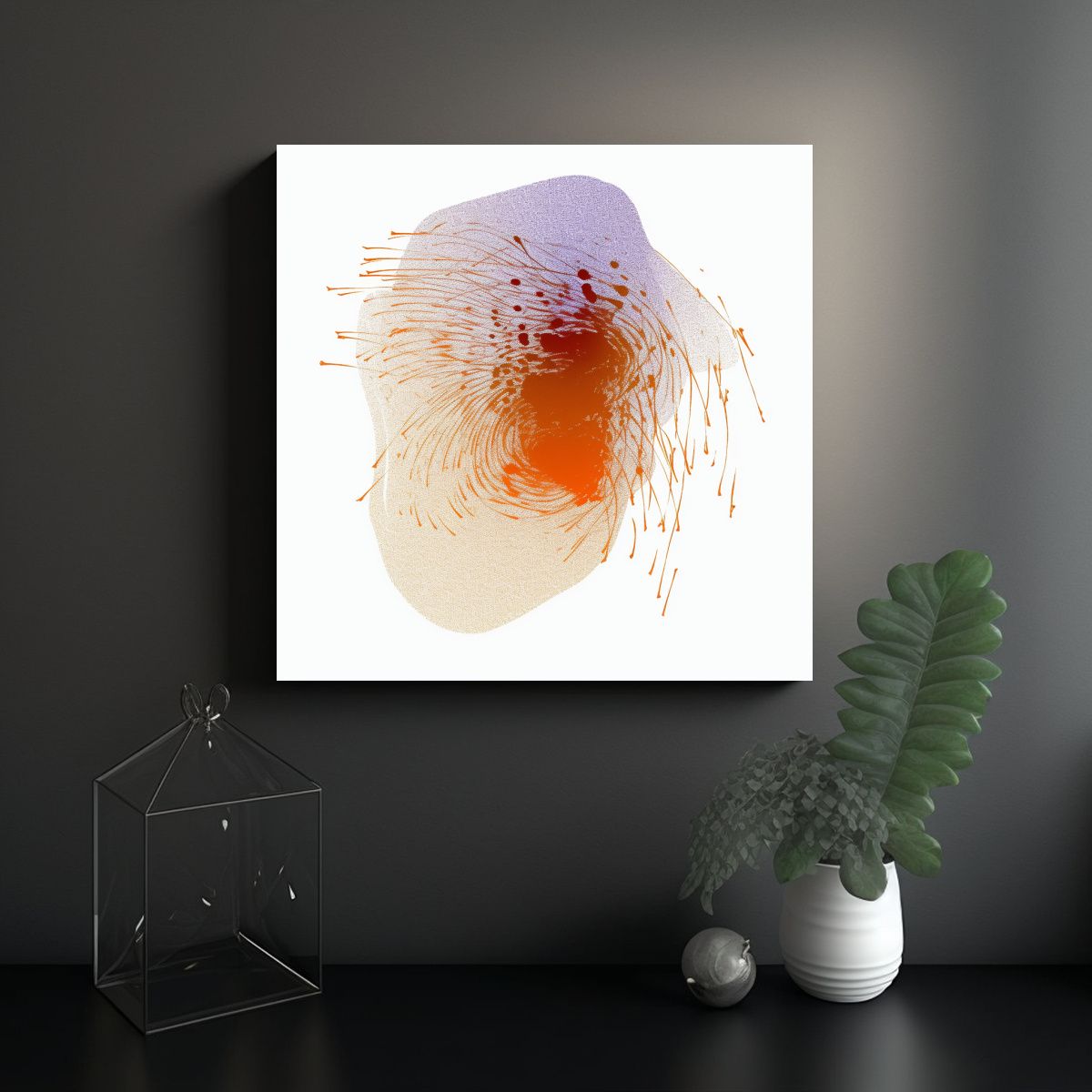 GENERICO - Pinturas De Zorros En Arte De Composición Y 50x50 Cm