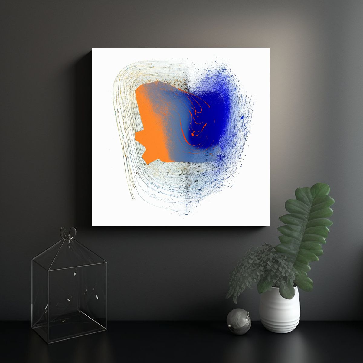 GENERICO - Cuadro Decorativo Tela Con Forma Moderna De Zorro 80x80 Cm