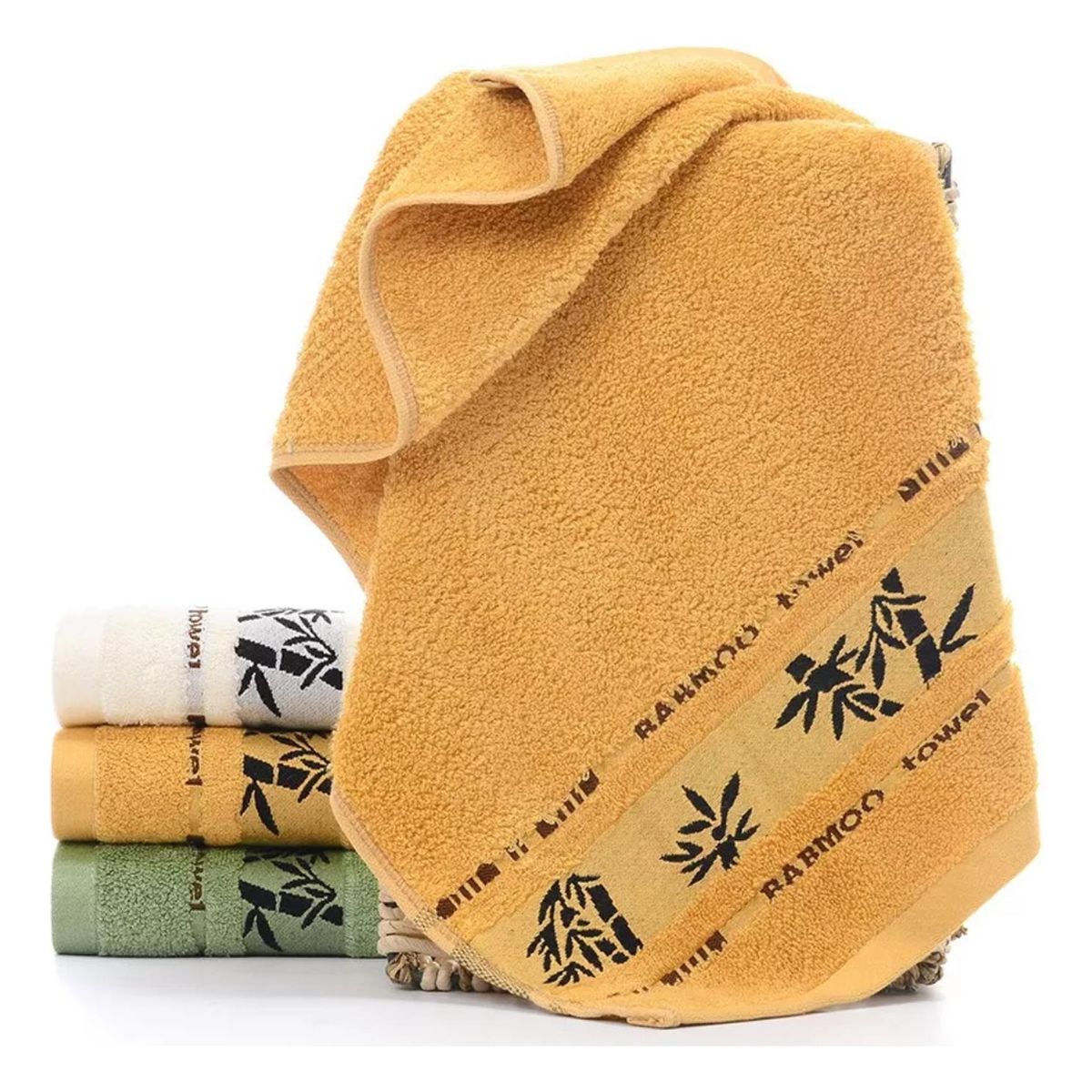 IMPORTCLICK - Set 6 Toallas Algodón Super Suave 450G 75X140 CM Diseño Bambú IMPORTCLICK